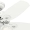 Hunter Decorative Ceiling Fan, 42 in Blade Dia, 5 Blades, 3 Speeds, 120V AC, White 52105 - alternate 6