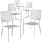 Flash Furniture Light Gray Steel Patio Arm Chair with Square Back, PK5 5-CO-2-SIL-GG - alternate 1