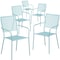 Flash Furniture 5PK Sky Blue Steel Patio Arm Chair w/ Square Back 5-CO-2-SKY-GG - alternate 1