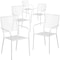 Flash Furniture White Steel Patio Arm Chair with Square Back, PK5 5-CO-2-WH-GG - alternate 1