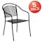 Flash Furniture Black Steel Patio Arm Chair with Round Back, PK5 5-CO-3-BK-GG - alternate 6