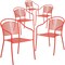 Flash Furniture Coral Steel Patio Arm Chair with Round Back, PK5 5-CO-3-RED-GG - alternate 1