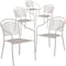 Flash Furniture Light Gray Steel Patio Arm Chair with Round Back, PK5 5-CO-3-SIL-GG - alternate 1
