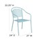 Flash Furniture 5PK Sky Blue Steel Patio Arm Chair with Round Back 5-CO-3-SKY-GG - alternate 9