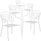 Flash Furniture White Steel Patio Arm Chair with Round Back, PK5 5-CO-3-WH-GG - alternate 1