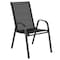 Flash Furniture Black Outdoor Stack Chair w/ Flex Material, PK5 5-JJ-303C-GG - alternate 9