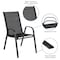 Flash Furniture Black Outdoor Stack Chair w/ Flex Material, PK5 5-JJ-303C-GG - alternate 5