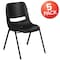 Flash Furniture Black Stack Chair-Black Frame, PK5 5-RUT-14-PDR-BLACK-GG - alternate 3