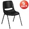 Flash Furniture Black Stack Chair-Black Frame, PK5 5-RUT-16-PDR-BLACK-GG - alternate 2