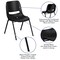 Flash Furniture Black Stack Chair-Black Frame, PK5 5-RUT-16-PDR-BLACK-GG - alternate 8