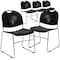 Flash Furniture Black Stack Chair-Chrome Frame, PK5 5-RUT-188-BK-CHR-GG - alternate 4
