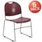 Flash Furniture Burg Stack Chair-Black Frame, PK5 5-RUT-188-BY-GG - alternate 2