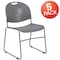 Flash Furniture Gray Stack Chair-Black Frame, PK5 5-RUT-188-GY-GG - alternate 6