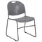 Flash Furniture Gray Stack Chair-Black Frame, PK5 5-RUT-188-GY-GG - alternate 2