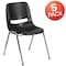 Flash Furniture Black Plastic Stack Chair, PK5 5-RUT-18-BK-CHR-GG - alternate 6
