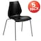 Flash Furniture Black Plastic Stack Chair, PK5 5-RUT-288-BK-GG - alternate 2