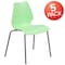 Flash Furniture Green Plastic Stack Chair, PK5 5-RUT-288-GREEN-GG - alternate 2