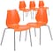 Flash Furniture Orange Plastic Stack Chair, PK5 5-RUT-288-ORANGE-GG - alternate 4