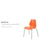 Flash Furniture Orange Plastic Stack Chair, PK5 5-RUT-288-ORANGE-GG - alternate 10