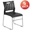 Flash Furniture Black Plastic Stack Chair, PK5 5-RUT-2-BK-GG - alternate 2