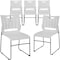 Flash Furniture White Plastic Stack Chair, PK5 5-RUT-2-WH-GG - alternate 1