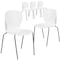 Flash Furniture HERCULES Series 551 lb. Capacity White Stack Chair, PK5 5-RUT-3-WH-GG - alternate 1