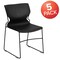 Flash Furniture Black Plastic Stack Chair, PK5 5-RUT-438-BK-GG - alternate 5