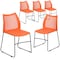 Flash Furniture Org Plastic Sled Stack Chair, PK5 5-RUT-498A-ORANGE-GG - alternate 6