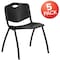 Flash Furniture HERCULES Series 880 lb. Capacity Black Plastic Stack Chair, PK5 5-RUT-D01-BK-GG - alternate 1