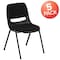 Flash Furniture Black Plastic Pad Stack Chair, PK5 5-RUT-EO1-01-PAD-GG - alternate 3