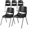 Flash Furniture Black Ergonomic Shell Chair with Left Handed Flip-Up Tablet Arm, PK5 5-RUT-EO1-BK-LTAB-GG - alternate 1