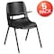 Flash Furniture Black Ergonomic Shell Chair with Right Handed Flip-Up Tablet Arm, PK5 5-RUT-EO1-BK-RTAB-GG - alternate 2