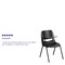 Flash Furniture Black Ergonomic Shell Chair with Right Handed Flip-Up Tablet Arm, PK5 5-RUT-EO1-BK-RTAB-GG - alternate 3