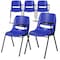 Flash Furniture Blue Ergonomic Shell Chair with Left Handed Flip-Up Tablet Arm, PK5 5-RUT-EO1-BL-LTAB-GG - alternate 1