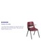 Flash Furniture Burgundy Tablet Arm Chair, PK5 5-RUT-EO1-BY-RTAB-GG - alternate 9
