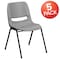 Flash Furniture Gray Plastic Stack Chair, PK5 5-RUT-EO1-GY-GG - alternate 3