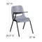 Flash Furniture Gray Ergonomic Shell Chair with Right Handed Flip-Up Tablet Arm, PK5 5-RUT-EO1-GY-RTAB-GG - alternate 10
