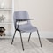 Flash Furniture Gray Ergonomic Shell Chair with Right Handed Flip-Up Tablet Arm, PK5 5-RUT-EO1-GY-RTAB-GG - alternate 1