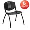 Flash Furniture Black Plastic Stack Chair, PK5 5-RUT-NF01A-BK-GG - alternate 2