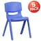 Flash Furniture Blue Plastic Stackable School Chair with 13.25" Seat Height, PK5 5-YU-YCX-004-BLUE-GG - alternate 8