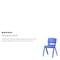 Flash Furniture Blue Plastic Stackable School Chair with 13.25" Seat Height, PK5 5-YU-YCX-004-BLUE-GG - alternate 10