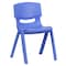 Flash Furniture Blue Plastic Stackable School Chair with 13.25" Seat Height, PK5 5-YU-YCX-004-BLUE-GG - alternate 3