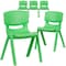 Flash Furniture Green Plastic Stackable School Chair with 13.25" Seat Height, PK5 5-YU-YCX-004-GREEN-GG - alternate 1