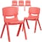 Flash Furniture Red Plastic Stackable School Chair with 13.25" Seat Height, PK5 5-YU-YCX-004-RED-GG - alternate 1