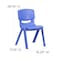 Flash Furniture Blue Plastic Stackable School Chair with 15.5" Seat Height, PK5 5-YU-YCX-005-BLUE-GG - alternate 4