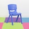 Flash Furniture Blue Plastic Stackable School Chair with 15.5" Seat Height, PK5 5-YU-YCX-005-BLUE-GG - alternate 1