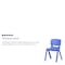 Flash Furniture Blue Plastic Stackable School Chair with 15.5" Seat Height, PK5 5-YU-YCX-005-BLUE-GG - alternate 8