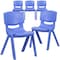 Flash Furniture Blue Plastic Stackable School Chair with 15.5" Seat Height, PK5 5-YU-YCX-005-BLUE-GG - alternate 3