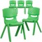 Flash Furniture Green Plastic Stackable School Chair with 15.5" Seat Height, PK5 5-YU-YCX-005-GREEN-GG - alternate 3