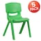 Flash Furniture Green Plastic Stackable School Chair with 15.5" Seat Height, PK5 5-YU-YCX-005-GREEN-GG - alternate 2